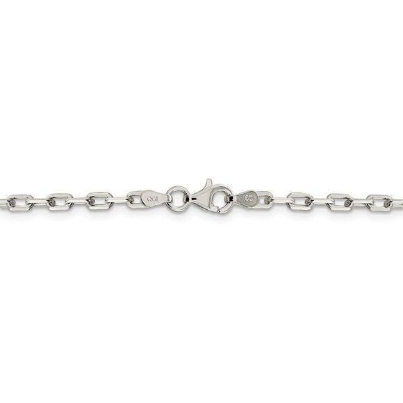 2.75mm Sterling Silver Solid Elongated Cable Chain Necklace, 16 Inch - Picture 4 of 8